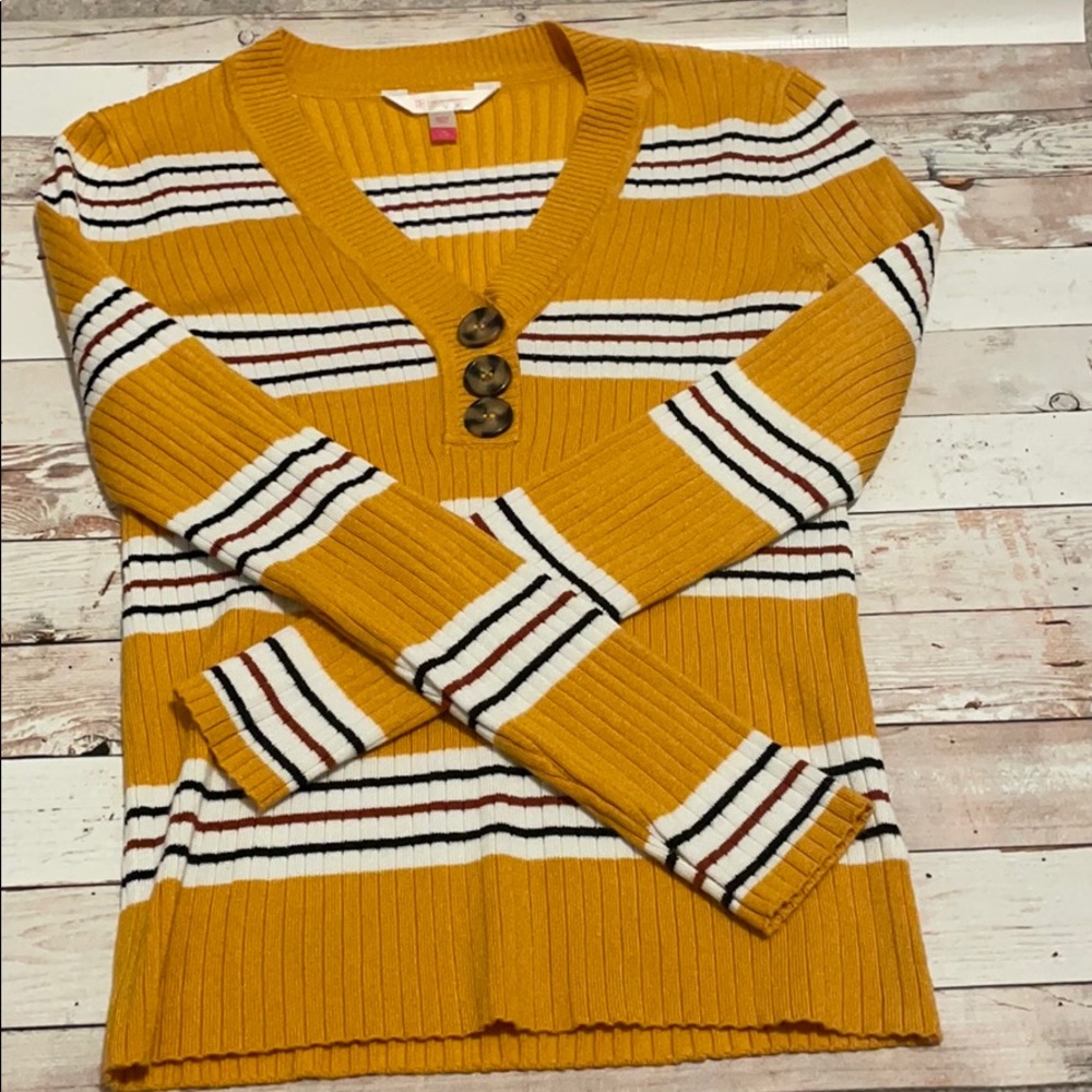 Yellow striped sweater
